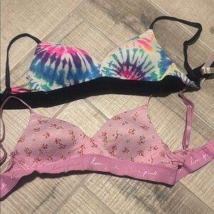 Victoria's Secret Tie-Dye and Floral Bralette Set